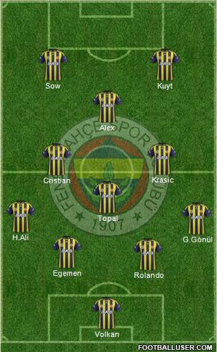 Fenerbahçe SK Formation 2012