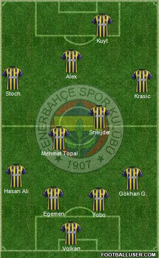 Fenerbahçe SK Formation 2012