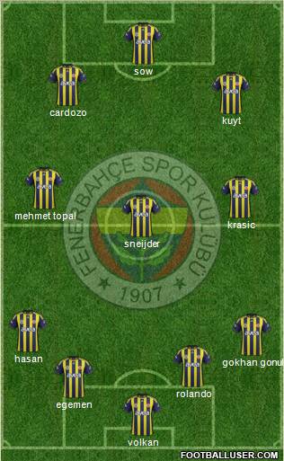 Fenerbahçe SK Formation 2012