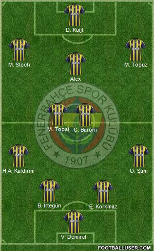 Fenerbahçe SK Formation 2012