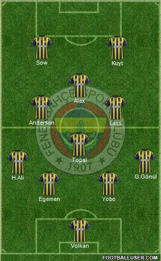 Fenerbahçe SK Formation 2012