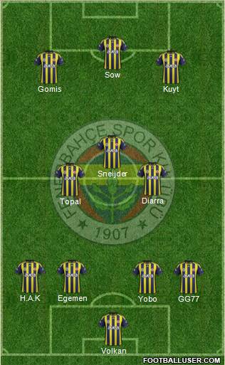 Fenerbahçe SK Formation 2012