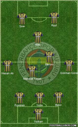 Fenerbahçe SK Formation 2012