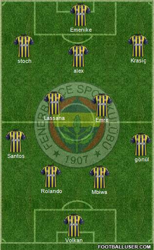 Fenerbahçe SK Formation 2012