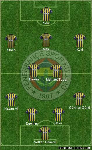 Fenerbahçe SK Formation 2012