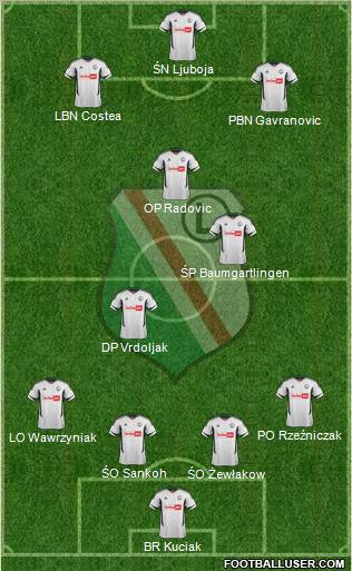 Legia Warszawa Formation 2012