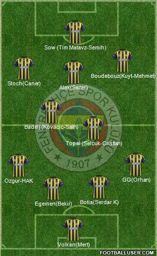 Fenerbahçe SK Formation 2012