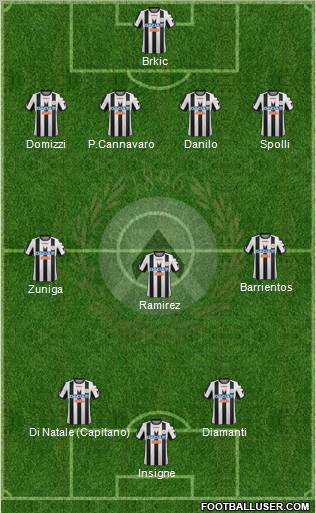 Udinese Formation 2012