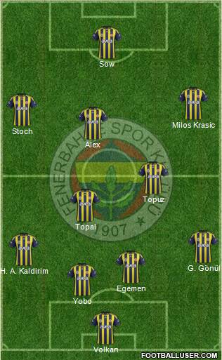 Fenerbahçe SK Formation 2012