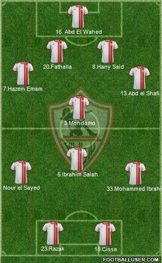 Zamalek Sporting Club Formation 2012