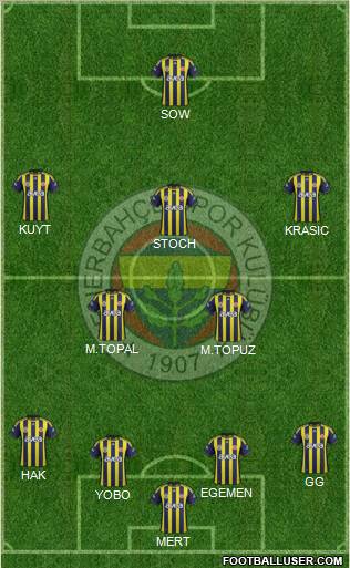 Fenerbahçe SK Formation 2012