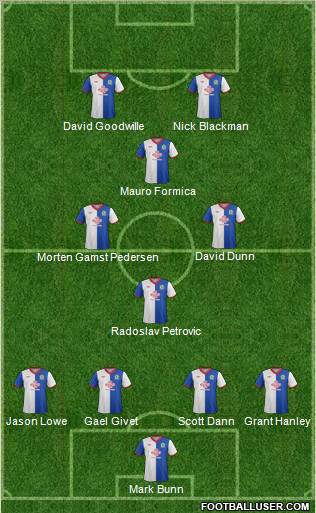 Blackburn Rovers Formation 2012