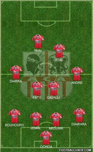 Athletic Club Ajaccien Football Formation 2012