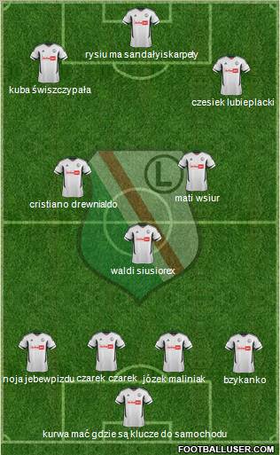 Legia Warszawa Formation 2012