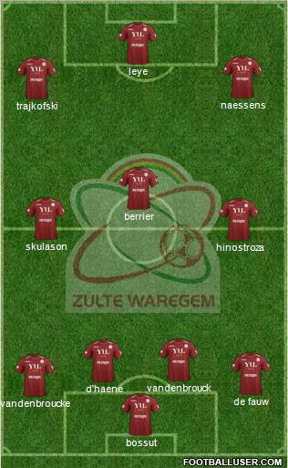 SV Zulte Waregem Formation 2012