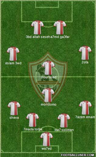 Zamalek Sporting Club Formation 2012