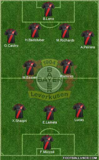 Bayer 04 Leverkusen Formation 2012