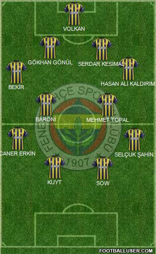 Fenerbahçe SK Formation 2012