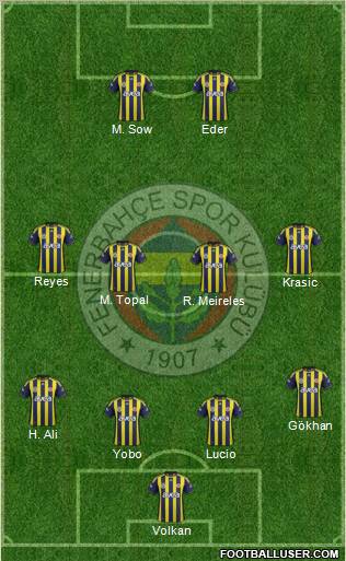 Fenerbahçe SK Formation 2012