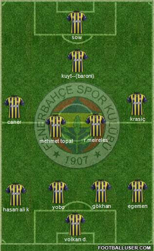 Fenerbahçe SK Formation 2012