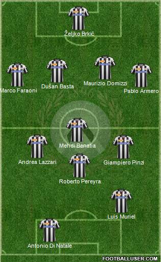 Udinese Formation 2012