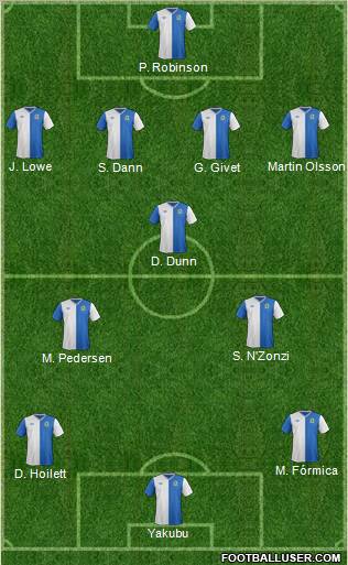 Blackburn Rovers Formation 2012