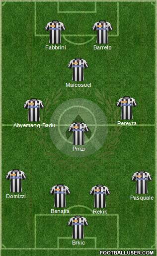 Udinese Formation 2012