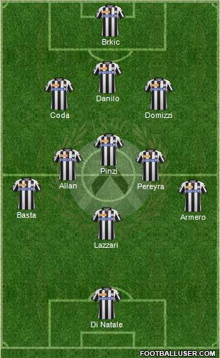 Udinese Formation 2013