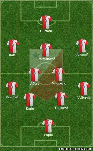 FK Vojvodina Novi Sad Formation 2013