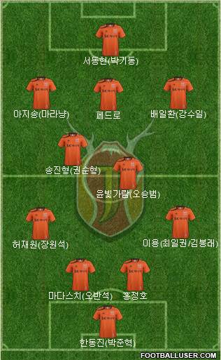 Jeju United Formation 2013