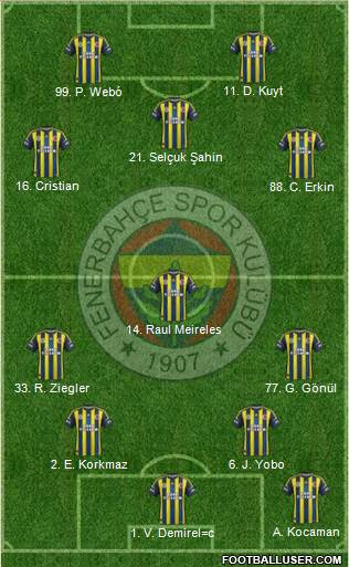 Fenerbahçe SK Formation 2013