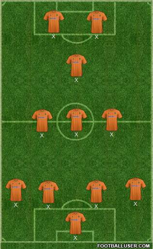 Wolverhampton Wanderers Formation 2013