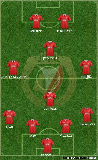 Widzew Lodz Formation 2013