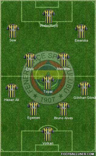 Fenerbahçe SK Formation 2013