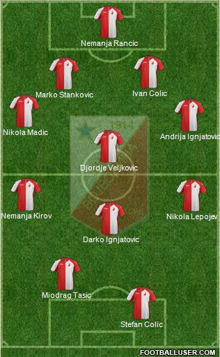 FK Vojvodina Novi Sad Formation 2013