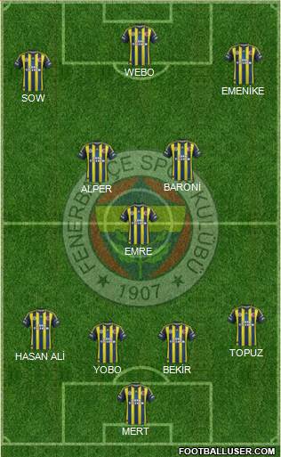 Fenerbahçe SK Formation 2013