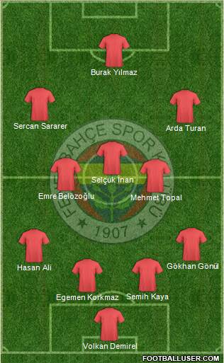 Fenerbahçe SK Formation 2013