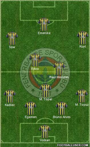 Fenerbahçe SK Formation 2013