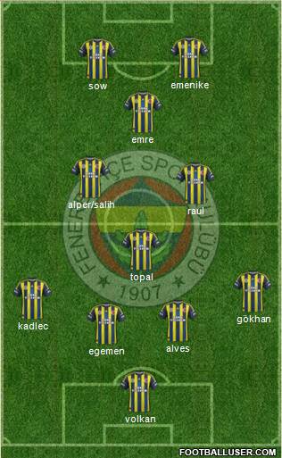 Fenerbahçe SK Formation 2013