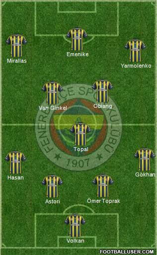 Fenerbahçe SK Formation 2013