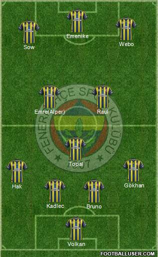 Fenerbahçe SK Formation 2013