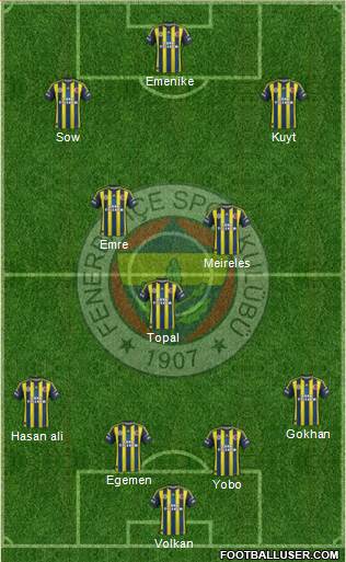 Fenerbahçe SK Formation 2013