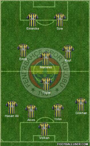 Fenerbahçe SK Formation 2013