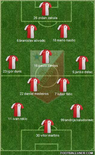 FK Vojvodina Novi Sad Formation 2013