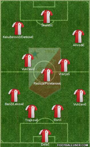 FK Vojvodina Novi Sad Formation 2013