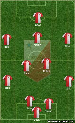 FK Vojvodina Novi Sad Formation 2013