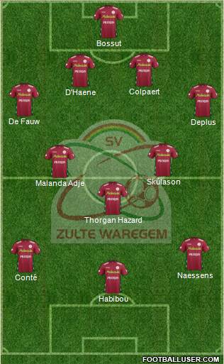 SV Zulte Waregem Formation 2013