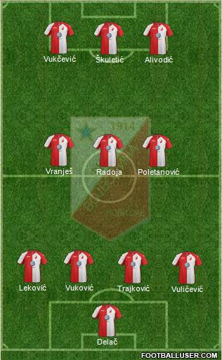 FK Vojvodina Novi Sad Formation 2013