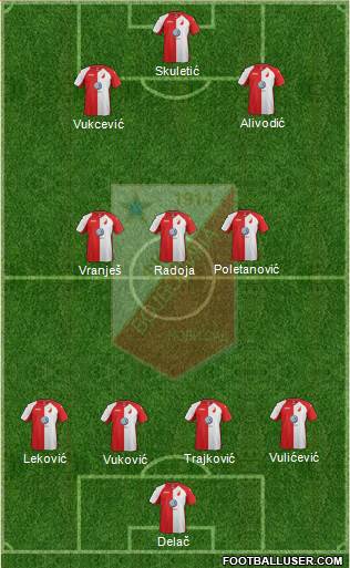 FK Vojvodina Novi Sad Formation 2013