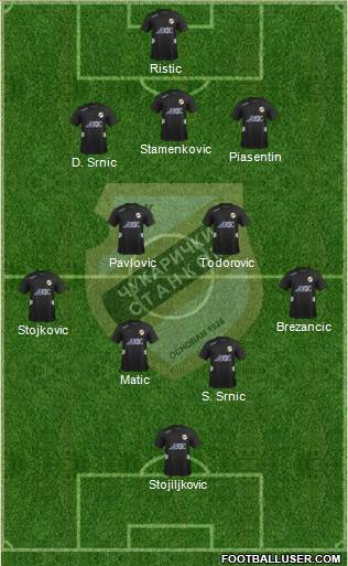 FK Cukaricki Stankom Beograd Formation 2013